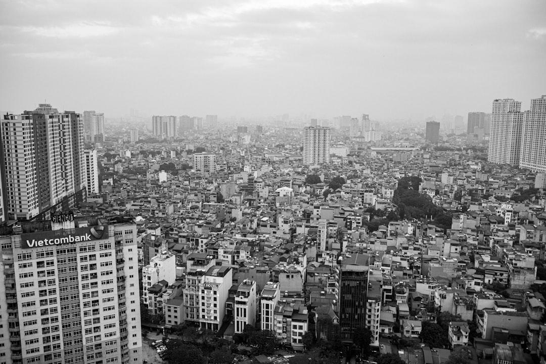 A black and white photo of a cityscape from Tristan Ruark on Unsplash